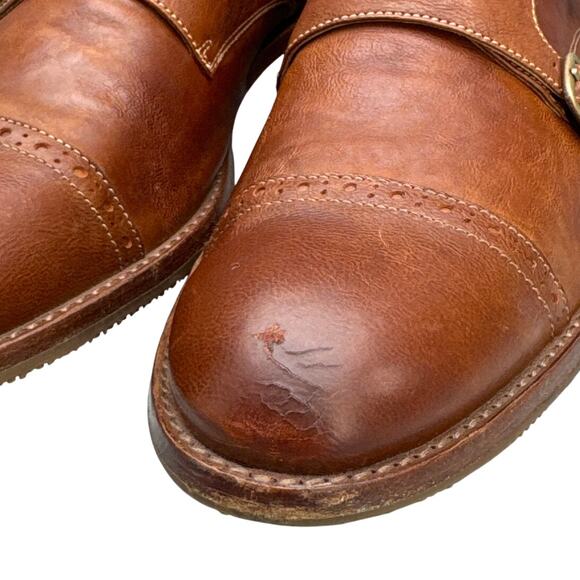 Trask Lathan Cognac Brown Leather Double Monk Strap Dress Shoe Men 11 main image 8